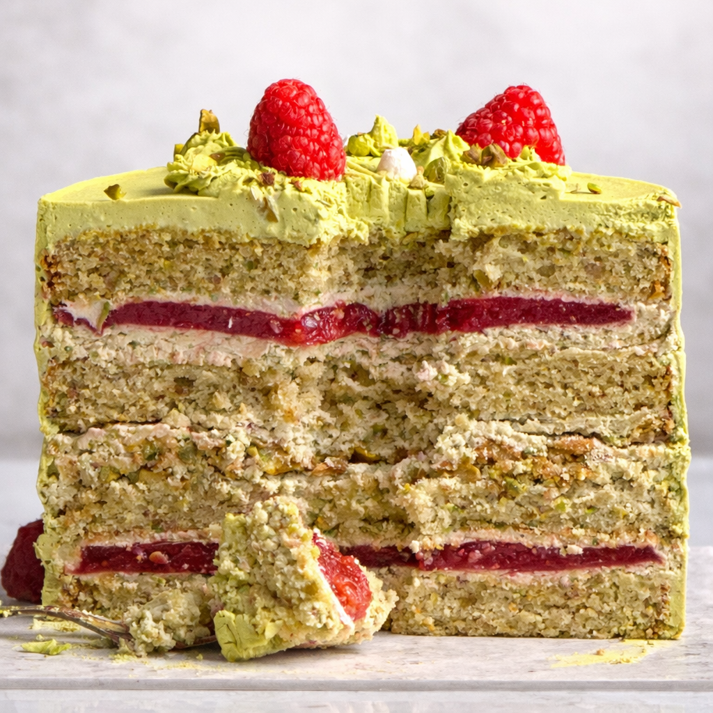 Pistache framboise cake