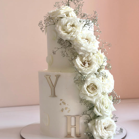 Floral Engagement Cake