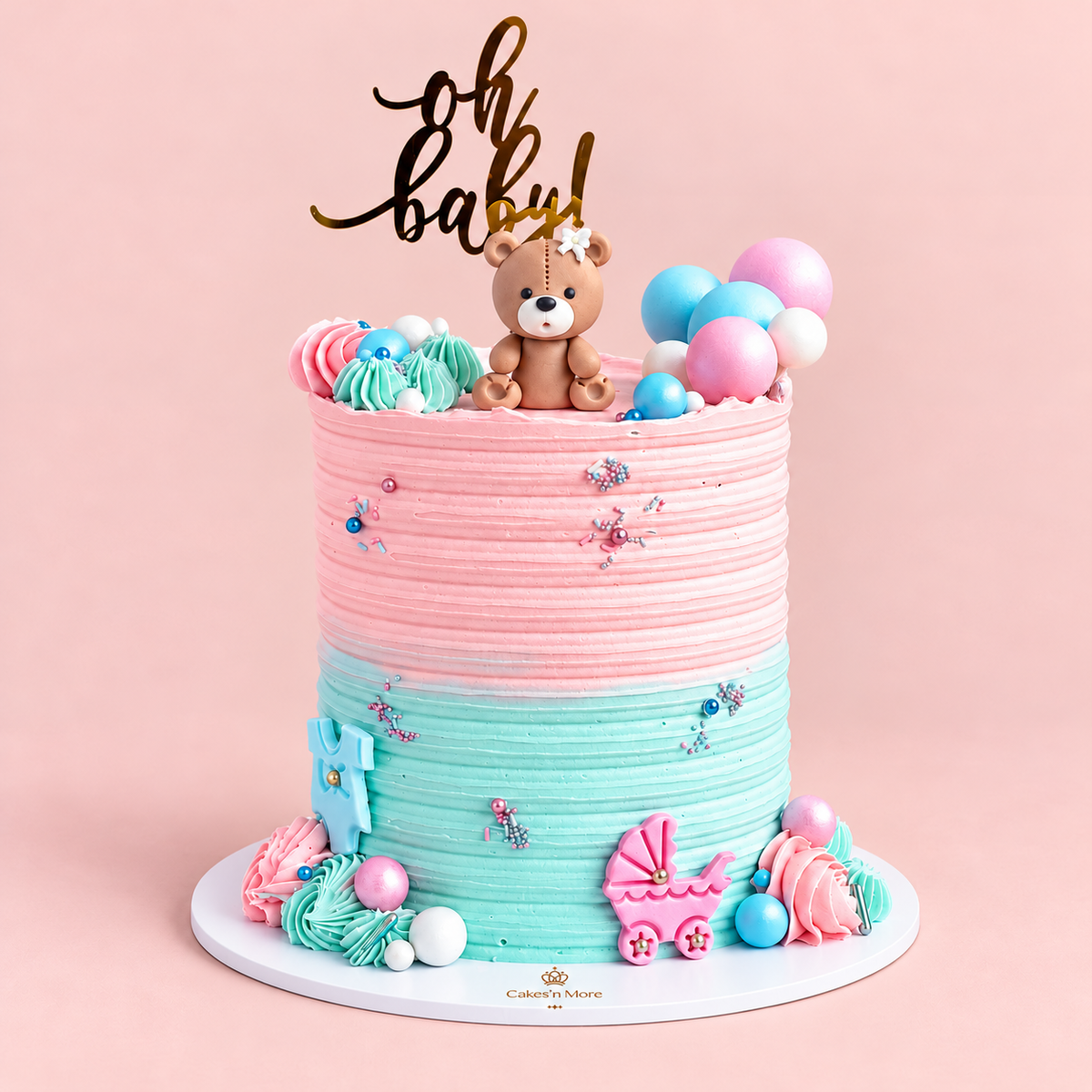 Gender Reveal — base blanche et logo Cakes’n More