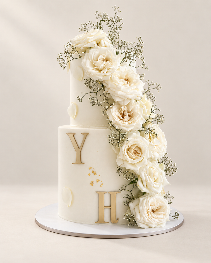 Floral Engagement Cake